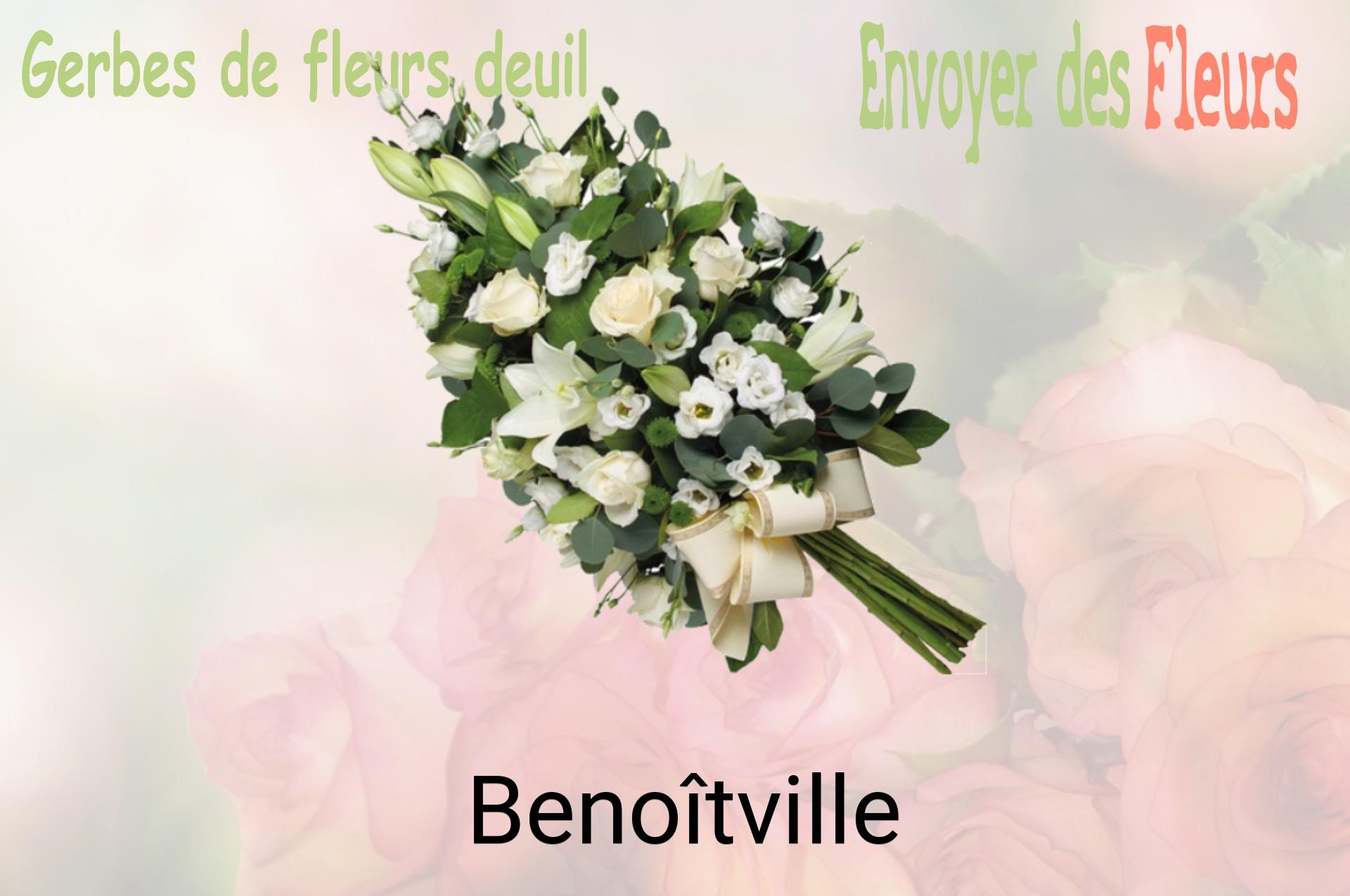 Gerbe de fleurs de deuil livrée à Benoîtville